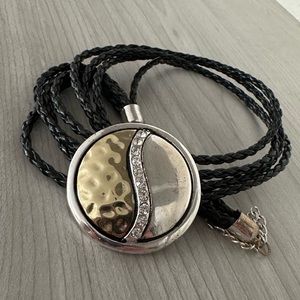 Fun Threaded Silver & Gold Necklace